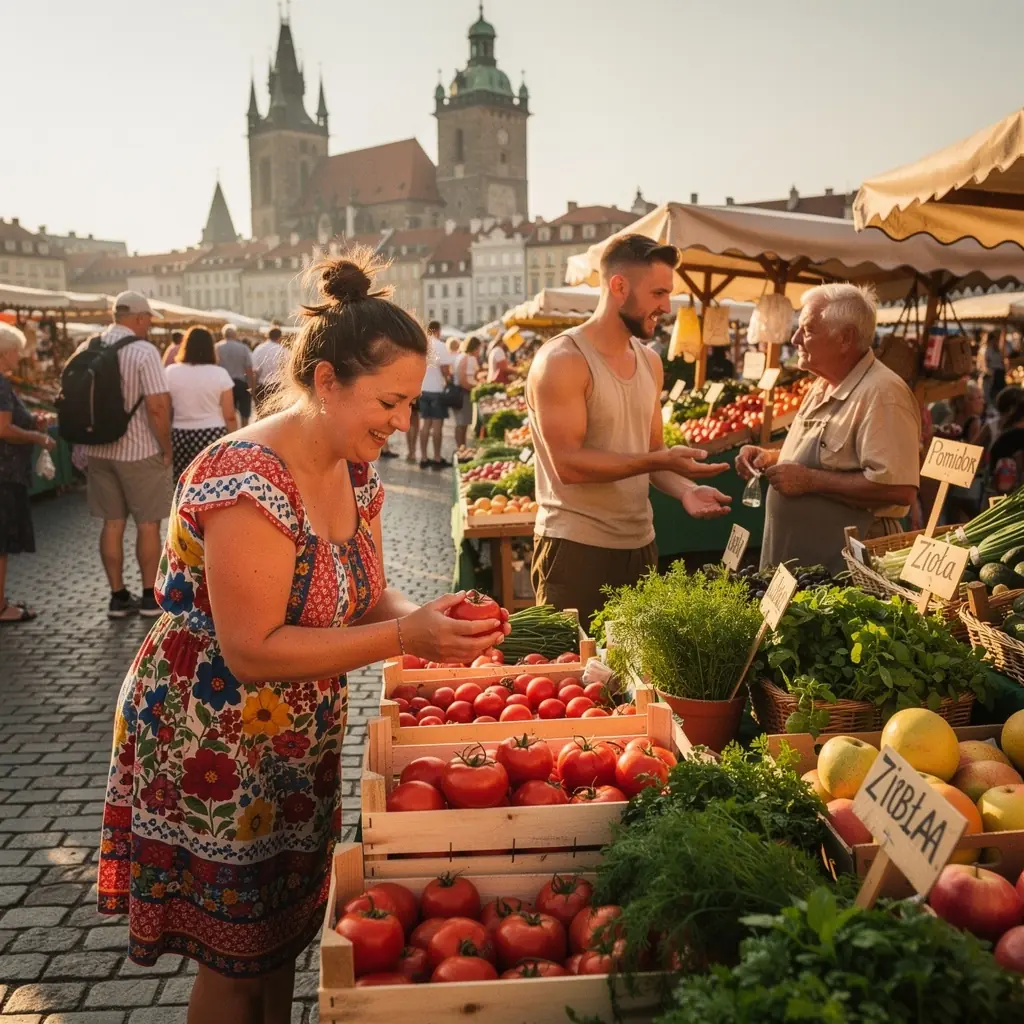 Trener wellness prowadzący zajęcia grupowe na świeżym powietrzu, zachęcający do zdrowego stylu życia.