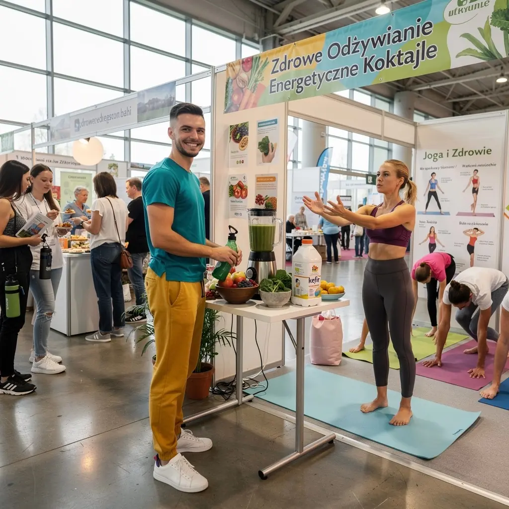 Kobieta przygotowująca zdrowy posiłek w kuchni, otoczona przyprawami i ziołami.